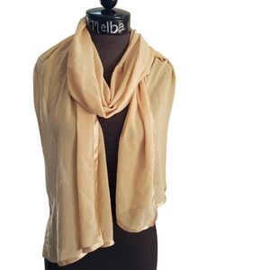 Valerie Stevens Silky Full Length Pashmina Wrap Scarf Beige